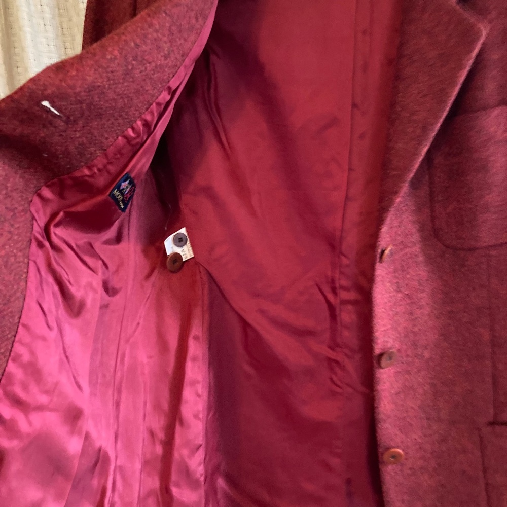 Dark Red Vintage Wool Blazer - Picture 6 of 7